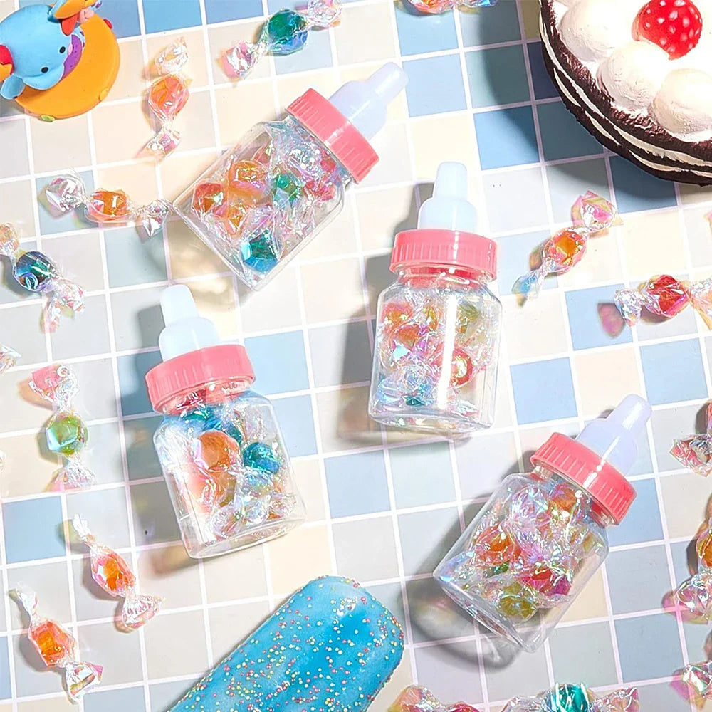 12Pcs Mini Feeding Bottles - Baby Shower Favor Candy Bottles for Birthday Gift Decor