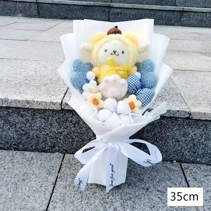 Sanrio Kuromi Plush Flower Bouquet — Soft Plush Doll Gift for Christmas, Valentine's Day, Birthday & Wedding Party