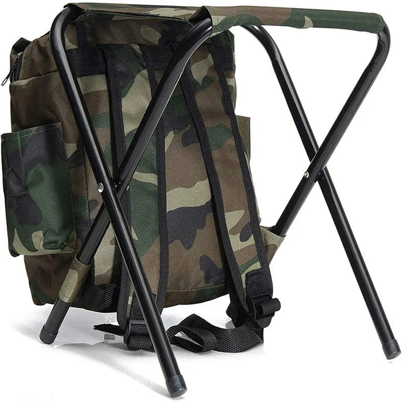 Camping Folding Chair – Lightweight Outdoor Fishing Stool, Portable Tourist Backpack Seat for Nature Hikes