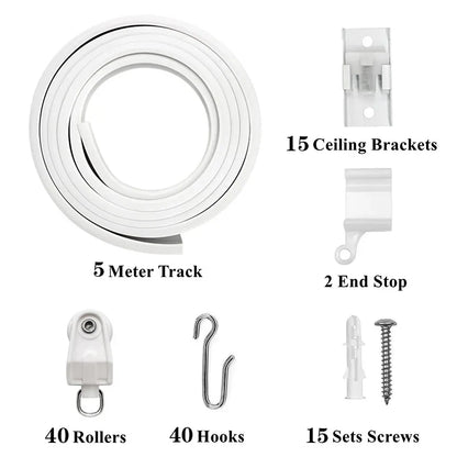 1–6M Flexible Bendable Curtain Track – Silent Ceiling Rail for Bedrooms, Bathrooms, Balconies & Room Dividers