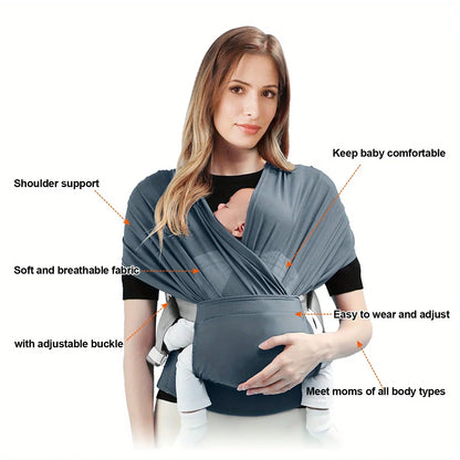 Stretchy Baby Wrap Carrier - Soft Infant Sling for Newborns & Toddlers Up to 41 lbs