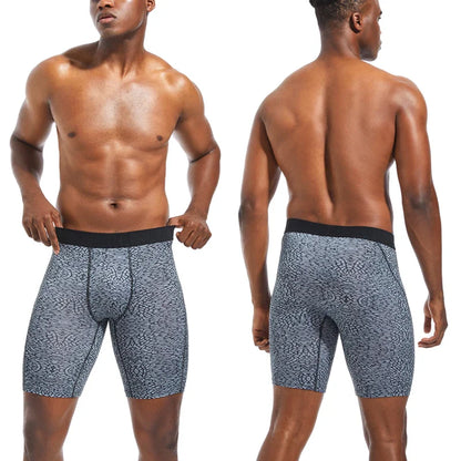 Men’s Long Boxer Briefs – Fashion Polyester Stretch Underwear, Comfortable Sexy Fit Performance Boxer Shorts for Men
