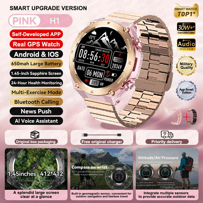 2025 Xiaomi GPS Sports Smartwatch — Waterproof Fitness Tracker with Bluetooth Call & 650mAh Battery for Men & Women