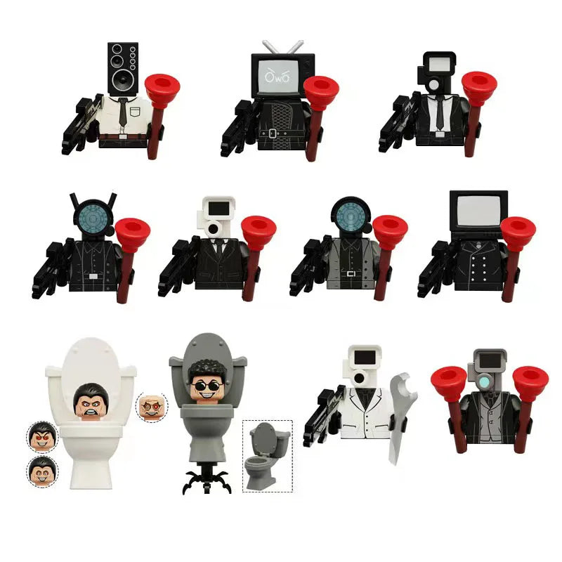 2025 KDL844 Toilet Man Mini Puzzle – Cartoon Bricks Action Figure Building Blocks Toy Gift