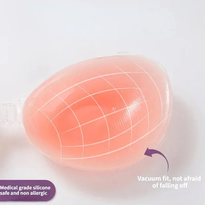 Silicone Invisible Push-Up Bra – Backless Strapless Breast Enhancer, Sticky Adhesive for Women, Perfect for Wedding & Bikini