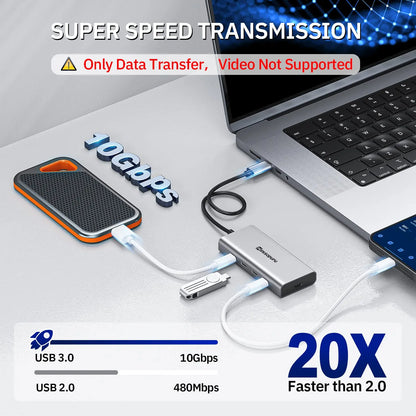 Minisopuru USB C Hub 10Gbps – USB 3.2 Type-C to USB Adapter with 100W PD for MacBook Pro, iMac & PC Accessories