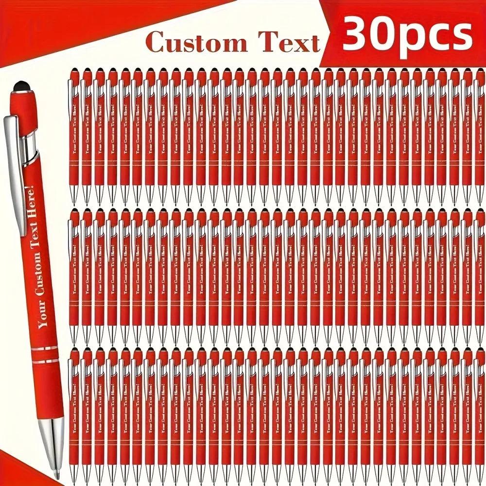 Customized Metal Ballpoint Pens - 30-Pack Engraved Logo Pens for Graduation & Holiday Gifts
