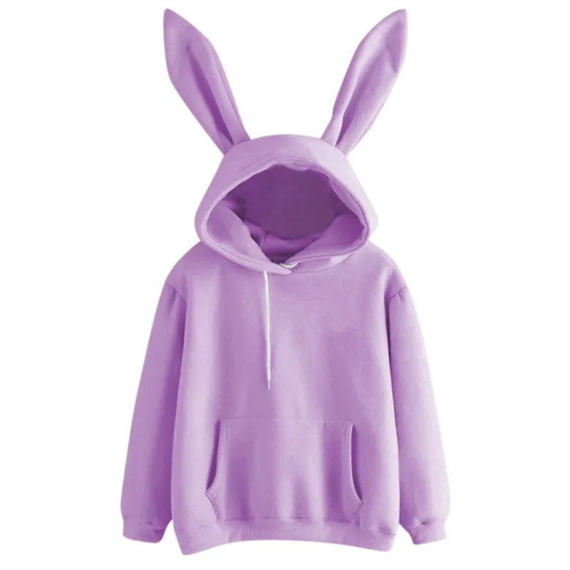 Women's Rabbit Hooded Hoodie - Harajuku Loose Casual Autumn Winter Coat
