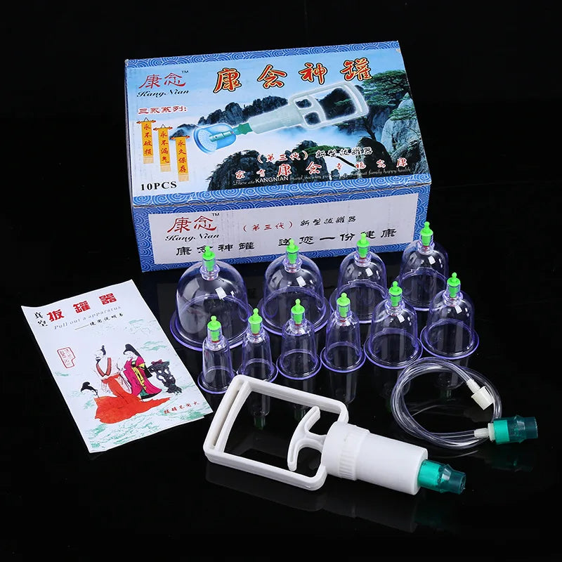 12/6 Pcs Jar Vacuum Cupping Set – Meridian Therapy & Acupuncture Suction Cups for Anti-Cellulite Body Massage