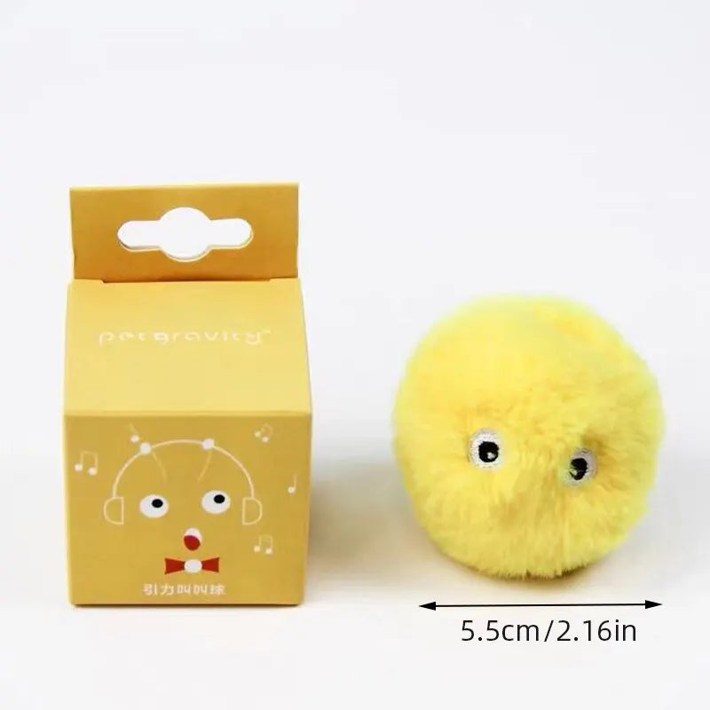 Interactive Smart Cat Toy Ball: Plush Electric Catnip Training Toy with Touch Sounding - Pet Product Squeak Toy for Kittens
