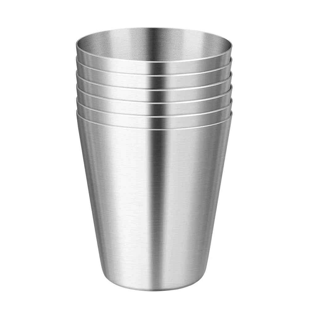6Pcs Outdoor Stainless Steel Cups Set with Case: Practical Travel Mini Glasses for Whisky & Wine - Portable Drinkware 30/70ml