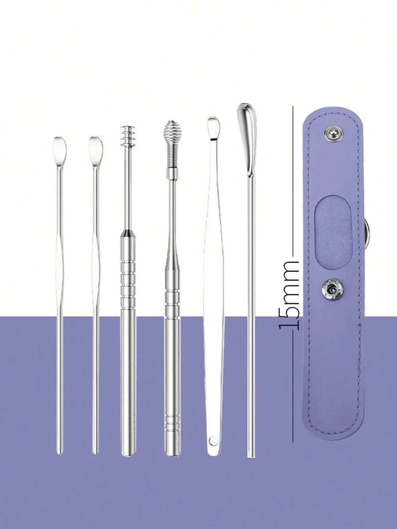 Stainless Steel Ear Cleaning Tool Kit – Ear Pick & Earwax Remover with Storage Bag