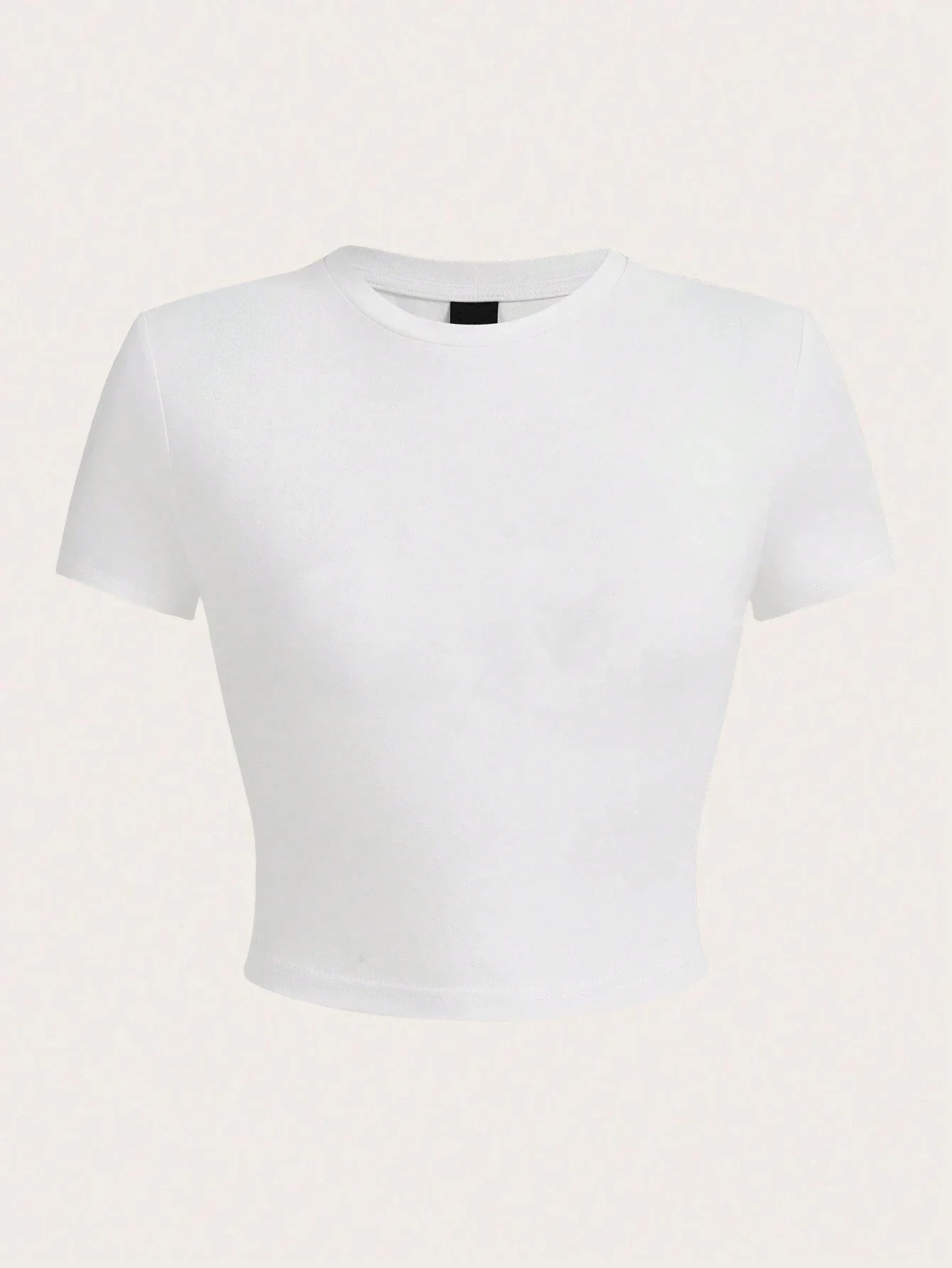 Y2K Women’s Solid Cotton Crop Top – Short Sleeve, High-Elastic O-Neck T-Shirt for Summer Streetwear & Sporty Fashion