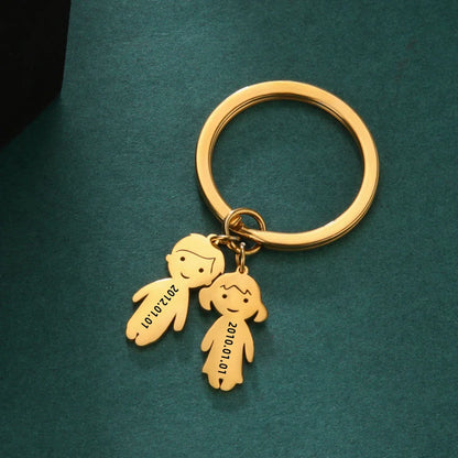 Personalized Kids & Family Keychain – Custom Name Key Chain for Mother’s Day, Couples, Boys, Girls, Pets, Mom, Dad, Baby Gift