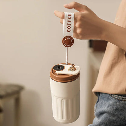 Smart Display Temperature Thermos Bottle - 450ml 316 Stainless Steel Vacuum Cup for Office & Business, Portable Thermal Mug for Coffee & Tea