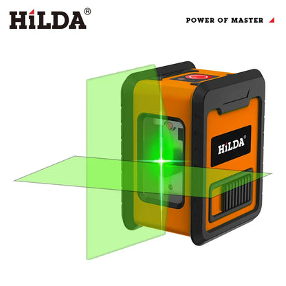 HILDA 2-Line Green Laser Level Meter | Self-Leveling Horizontal & Vertical Laser Tool