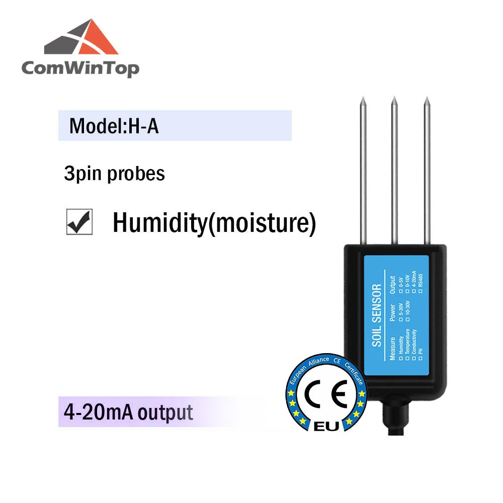 7-in-1 Soil Moisture, Temperature, Humidity, EC, pH & NPK Sensor with RS485, 4-20mA or 0-5V Output