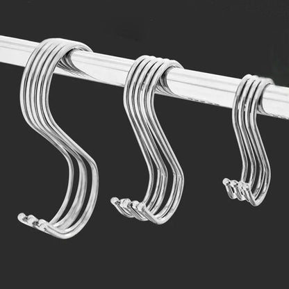 Stainless Steel Sharp Tip S Hooks – Hanging Utensil, Meat, and Clothes Hangers for Kitchen & Butcher Shop