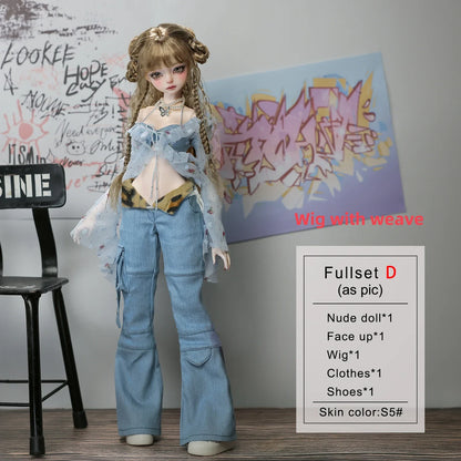 Shugafairy Kikyou D 1/4 BJD Doll – Fullset Street Girl with Big Chest, Summer Carnival Y2K Style Ball-Jointed Fashion Doll Toy