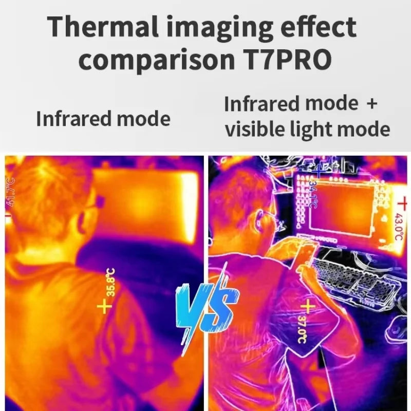 TOOLTOP T7Pro Android Thermal Imager – 256x192 Infrared Camera, -50~600℃, 12 Languages for Industrial Inspection