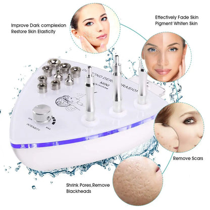 Professional Diamond Microdermabrasion Machine — Facial Exfoliation with Water Spray & 65-68cmHg Suction