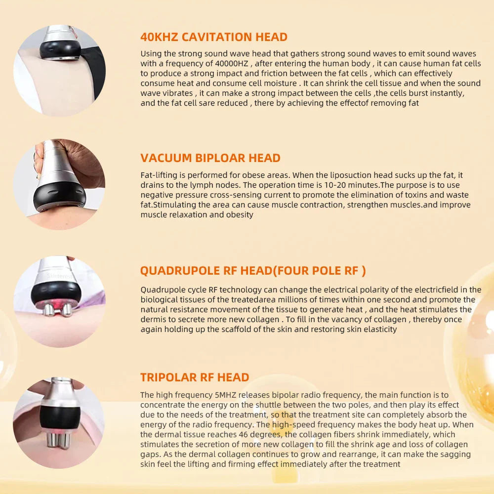 40K 4-in-1 Cavitation Body Slimming Machine – Face Lifting, Skin Tightening & Vacuum Massager with Gel (Fast Shipping)