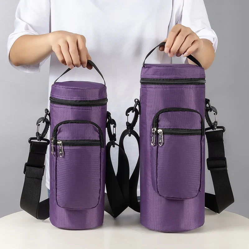 Insulated Water Bottle Storage Bag - 1L/2L Oxford Cloth Cooler Carrier for Summer Travel Hiking & Climbing
