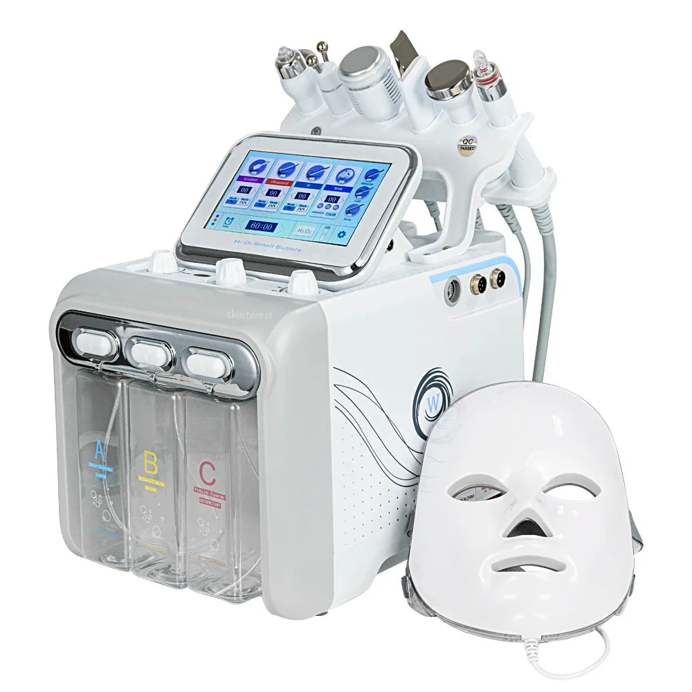 7 in 1 Water Oxygen Small Bubble Machine - Professional Hydra Dermabrasion Beauty Instrument for Facial Spa and Skin Care