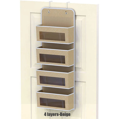 Over The Door Hanging Organizer - 1/3/4/5 Pocket Wall Mounted Storage Rack for Bathroom, Dorm & Clothes