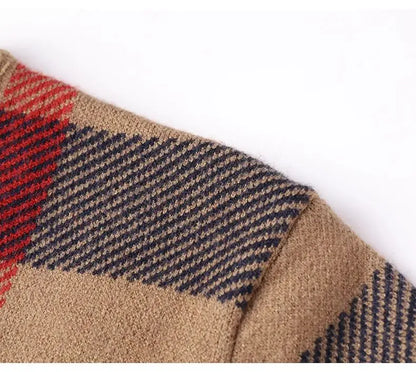 Luxury Men’s Knitted Wool Pullover – Autumn Winter O-Neck Striped British Casual Sweater