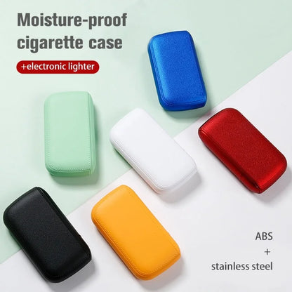 New Imitation Leather Cigarette Case with USB Tungsten Electronic Lighter – Exquisite Men's Gift & Smoking Tool