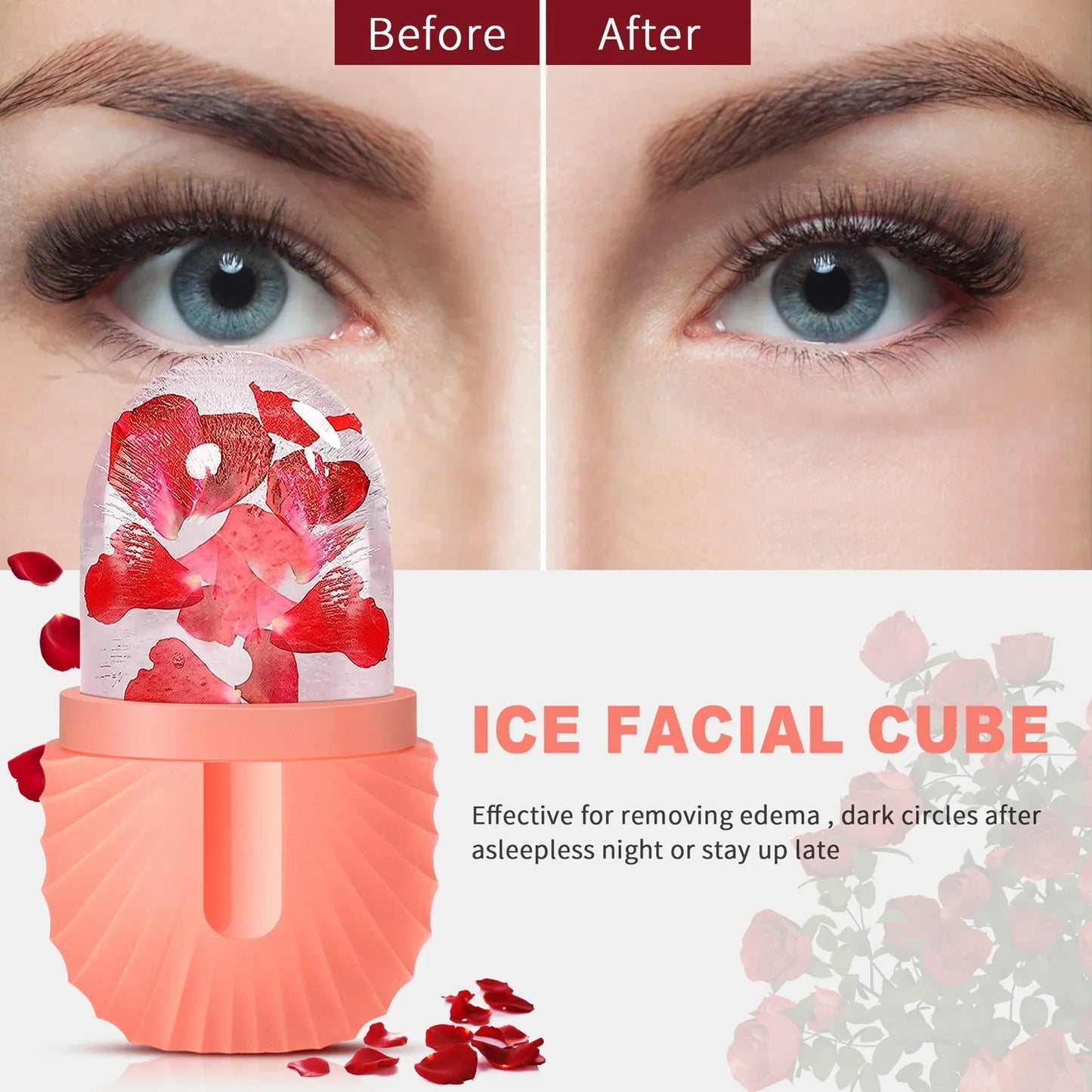 Ice Facial Roller Silicone Mold – Beauty Tool for Eye Puffiness, Pore Minimizing & Skin Massage