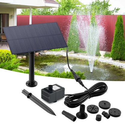 5W Solar Powered Water Fountain – Garden Decoration with Stake, Water Pump & Energy-Saving Watering System for Fish Tanks