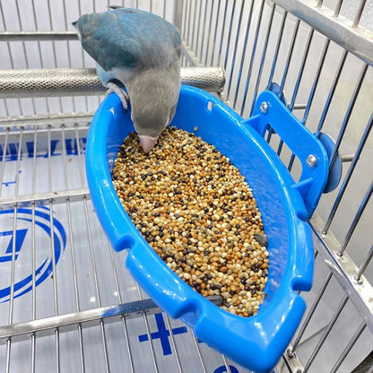 Multifunctional Parrot Food Tray: Creative Blue Bathtub for Animal Cage - Standing Wash Shower Box Bird Toy & Pet Cleaning Product