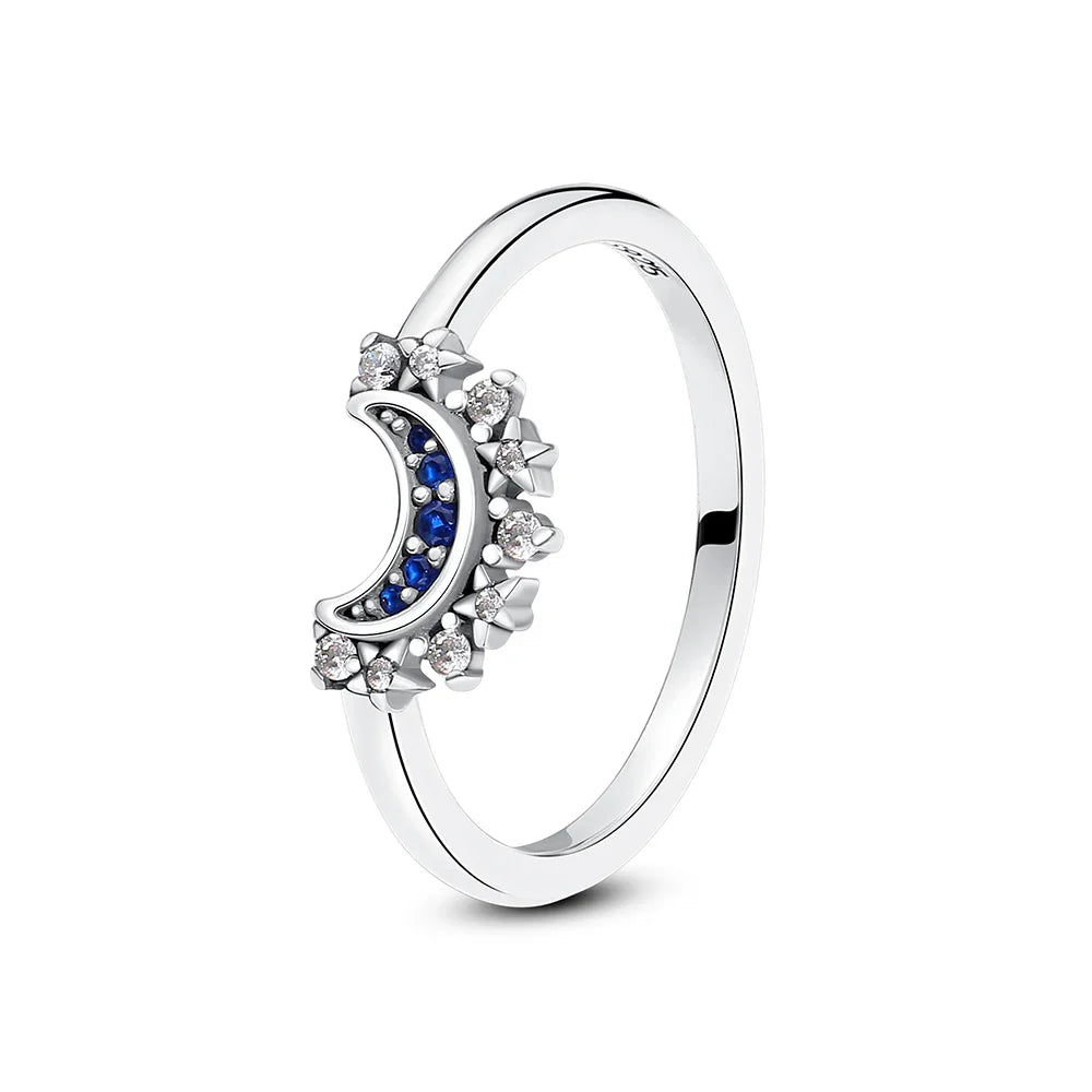 925 Sterling Silver Women’s Ring – Crown, Heart & Wishbone Design with Crystal, Rose Gold Engagement & Wedding Jewelry