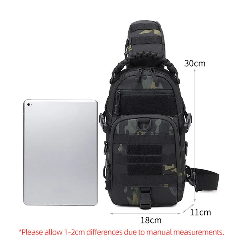 Camping Tactical Chest Bag – MOLLE Sling Backpack for Men, Outdoor Hiking, Cycling & Fishing