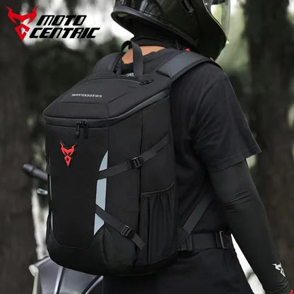 MOTOCENTRIC 28L Motorcycle Backpack - Waterproof, Outdoor Sports Riding Helmet Locomotive Backpack for Business Travel, Laptop Bag