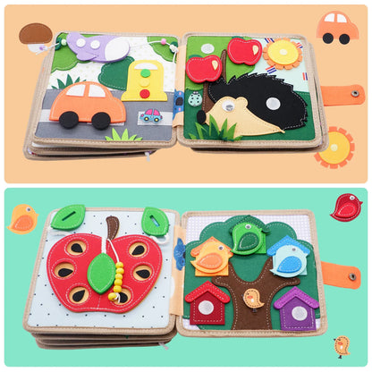 Baby Soft 3D Cloth Book – Montessori Early Learning Toy for Color Cognition & Basic Life Skills