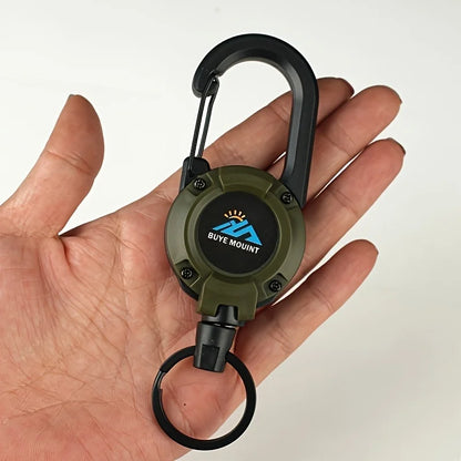 Outdoor Tactical Camping Buckle – Telescopic Steel Wire Keychain Multi-Tool