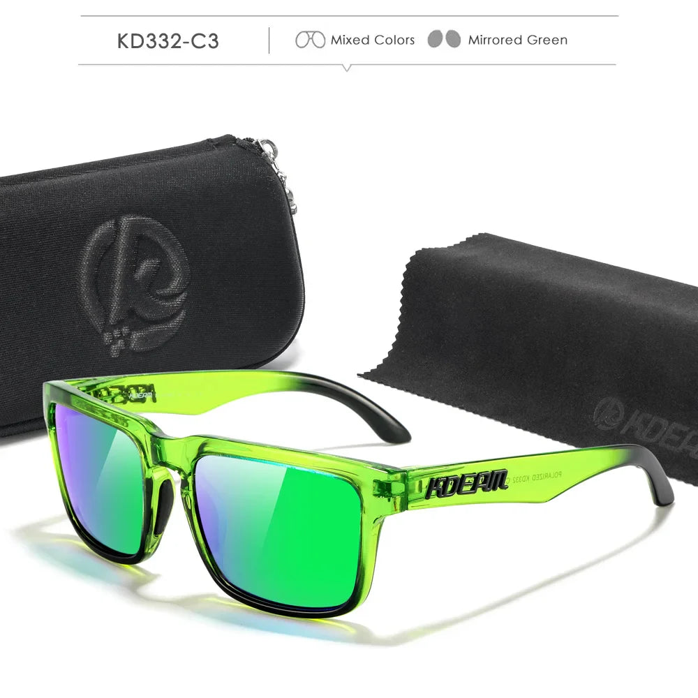 KDEAM Photochromic & Polarized Sunglasses - Category 3 Polarization, Unique Frame Surface Eyewear for Men & Women with Case