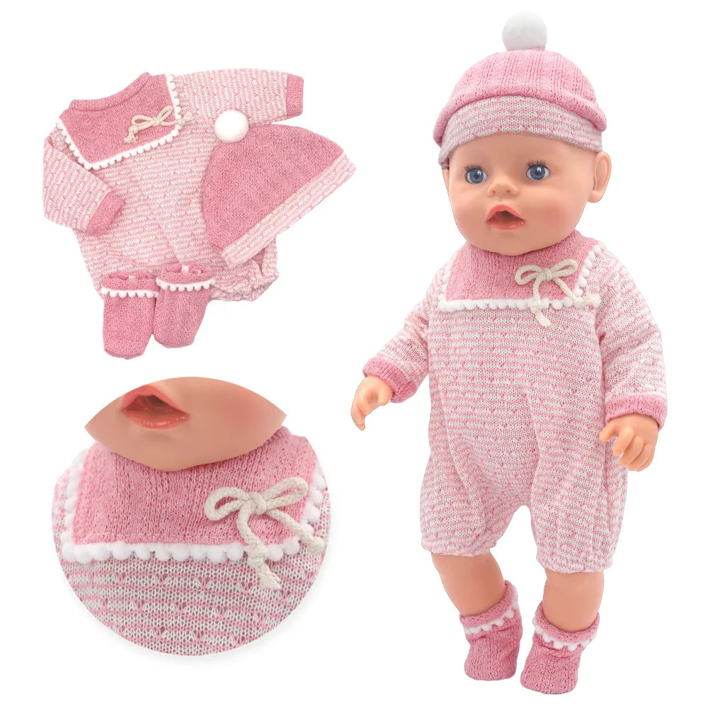 Baby Born Doll Clothes Set – Cute Jumpers, Rompers & Shoes for 13-18 Inch Newborn Dolls, Festival & Birthday Gift