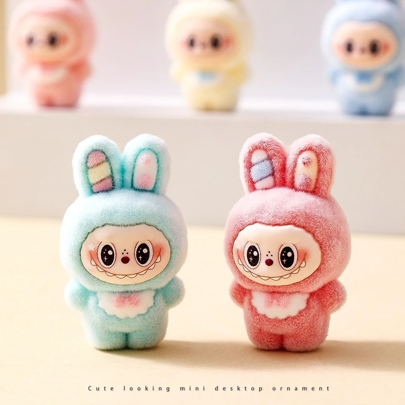 10pcs Babythree Rabbit Anime Flocked Action Figures Decorative Pendant Kawaii Desktop Dolls Toy Gifts