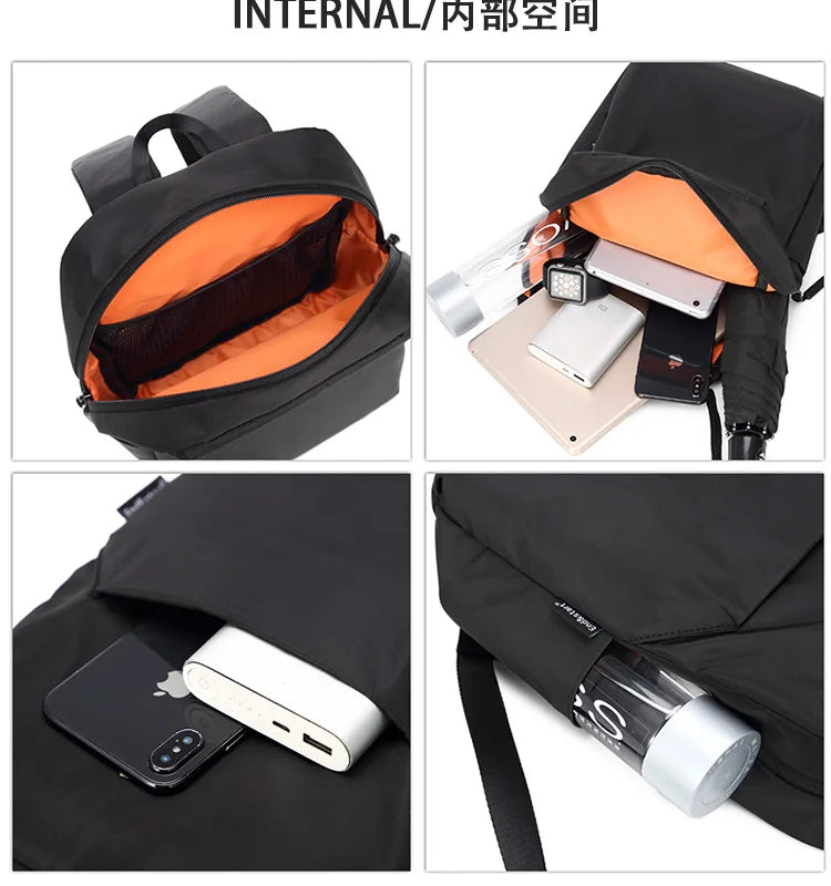 Mini Canvas Men’s Backpack – Black Rucksack, Waterproof School & Travel Bag