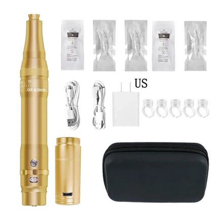 Professional Eyebrow Tattoo Machine — Wireless Micropigmentation & Microblading Pen with Battery