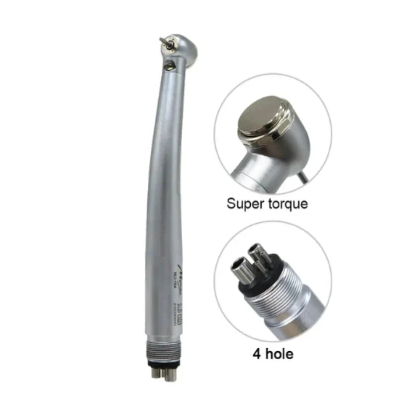 4Pcs LED Dental Handpiece Kit - High & Low Speed with Lights, E-generator, 3 Water Spray, 2/4 Holes Push Button