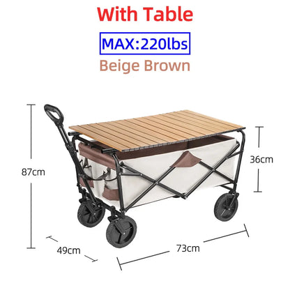 Heavy Duty Large Capacity Folding Wagon – Collapsible Portable Utility Cart for Shopping, Beach & Garden