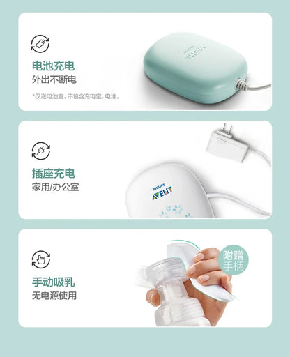 PHILIPS AVENT Unilateral Automatic Breast Pump – Portable Intelligent Massage with Petal Pad, Imitates Baby Suck for Lactation