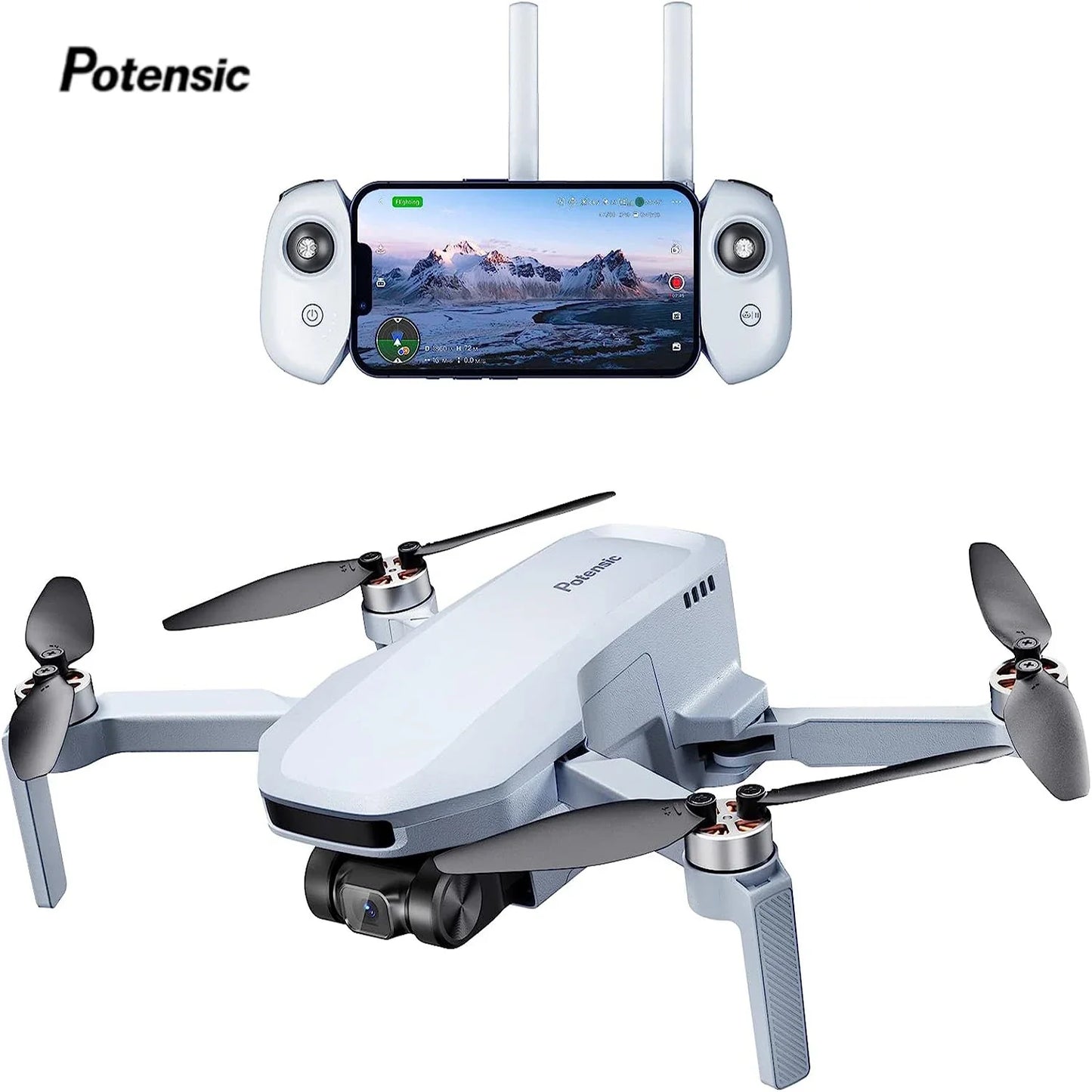Potensic ATOM SE Drone — Under 249g GPS, Auto Return, Single-Axis Gimbal, EIS, 4KM Waypoint & Follow Me