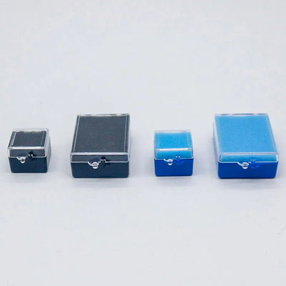 100PCS Dental Implant Storage Box – 1inch & 2inch Plastic Denture Box with Sponge, Blue, Black, White, for Dentistry & Laboratory