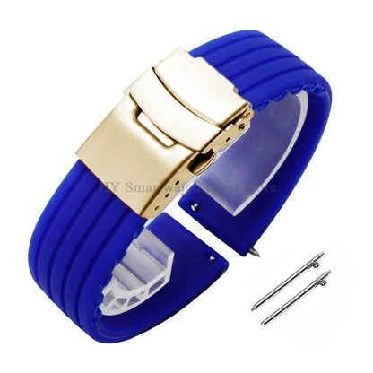 Quick Release Silicone Watch Strap 18–24mm – Sport Rubber Band for Huawei Watch GT2/3/4, Omega, Seiko, Fossil